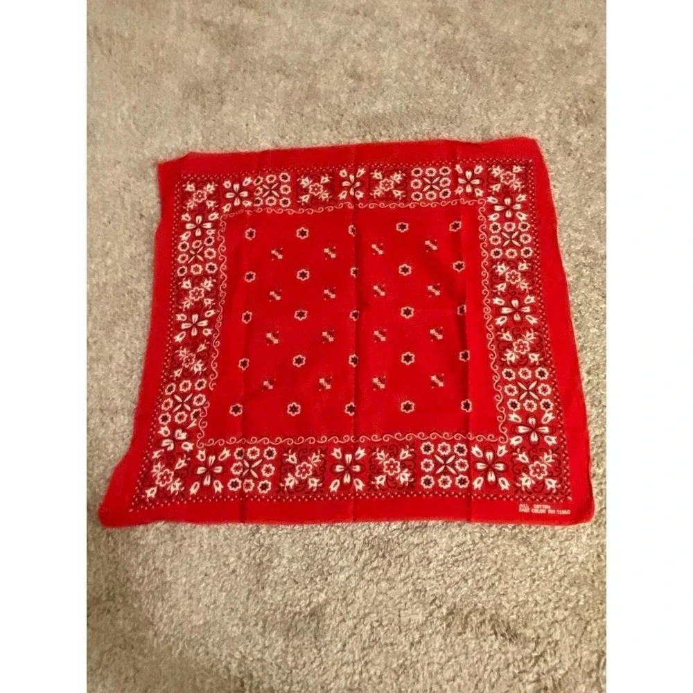 Bandana Scarf Hanky Fast Color Soft Western Floral Vintage 13960 Cotton